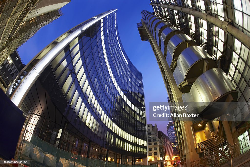 Lloyds tower, low angle view (fish-eye lens)