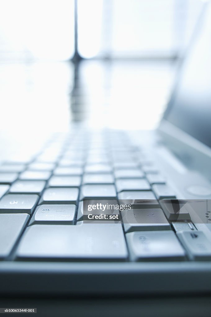 Laptop keyboard, close-up