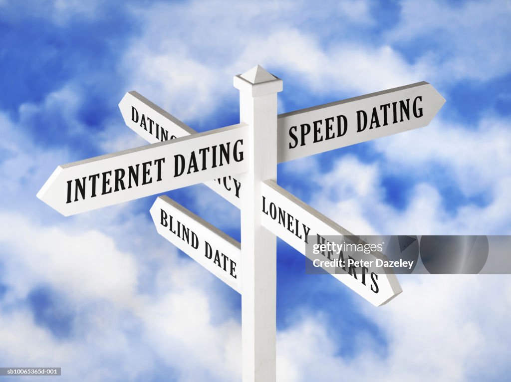 Dating Sign Post Against Cloudy Sky High-Res Stock Photo - Getty Images