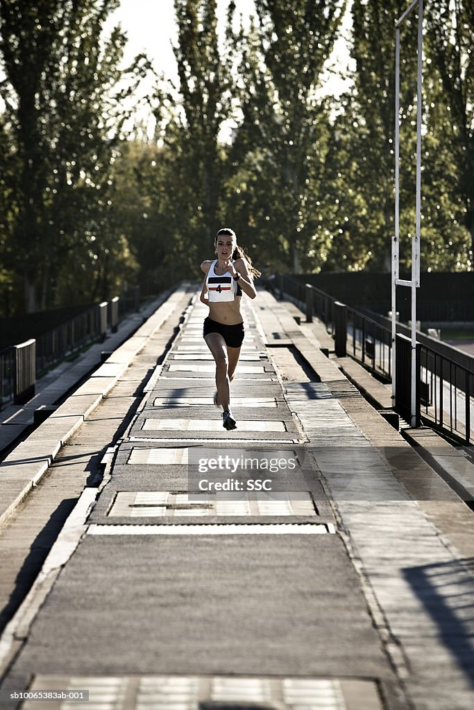 Female athlete running