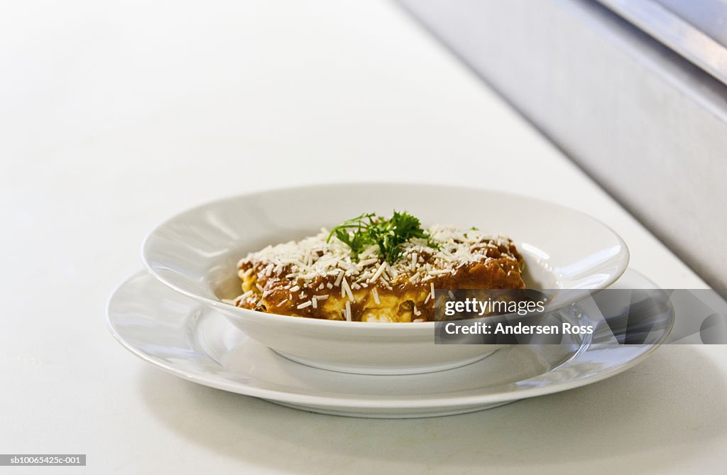 Lasagna in bowl