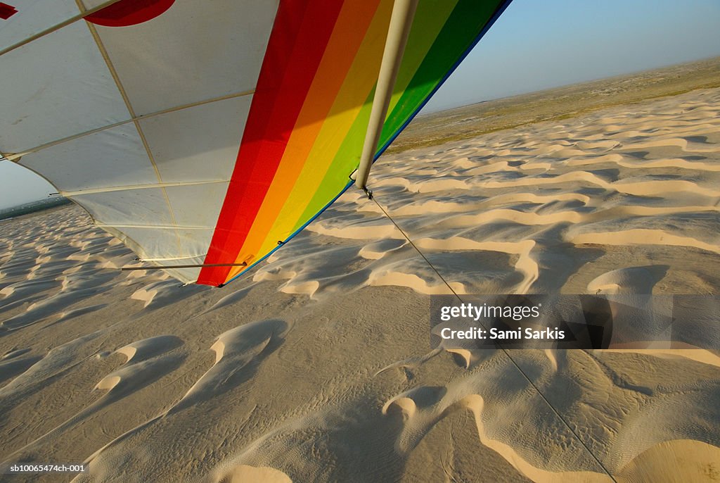 Tunisia, Douz, Sahara Desert seen from hang glider