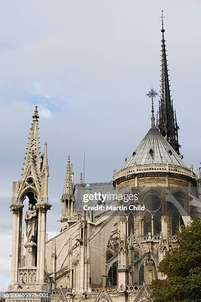 france, paris, notre dame cathedral - flying buttress 個照片及圖片檔