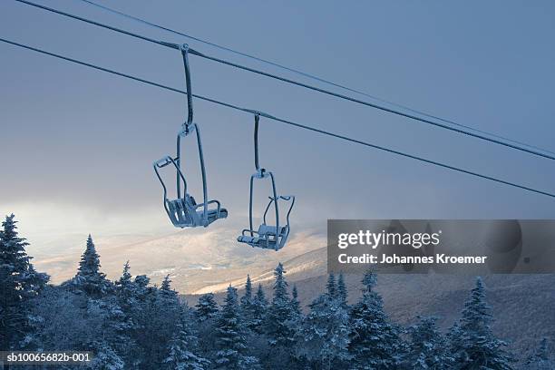 chair lift in winter - ski resort stock pictures, royalty-free photos & images