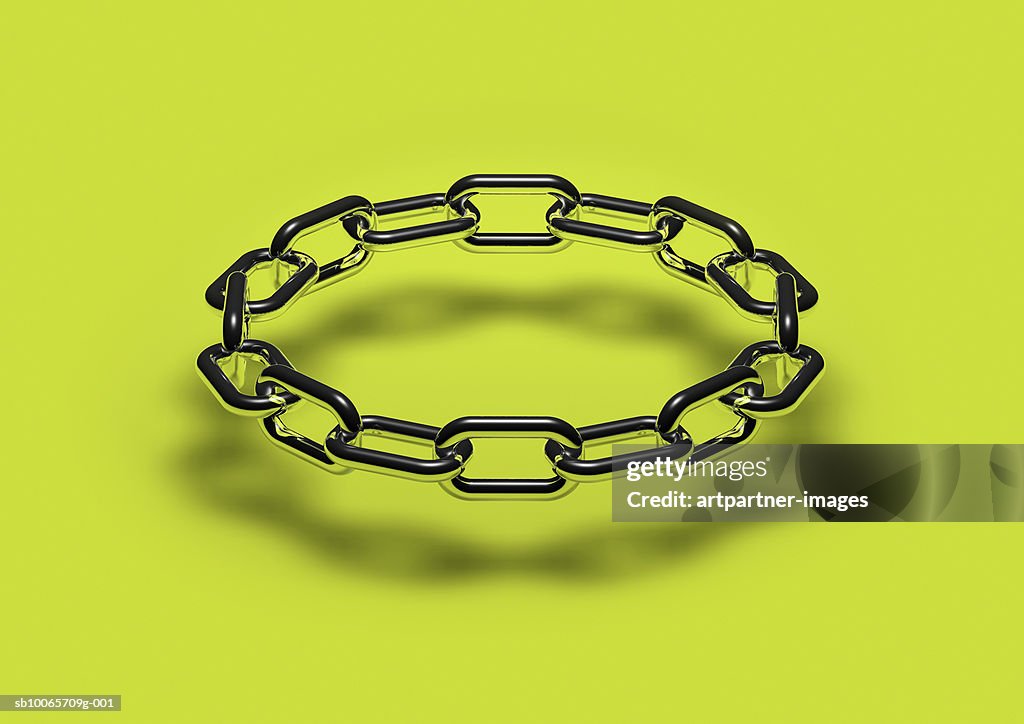Metallic chainlinks, close-up