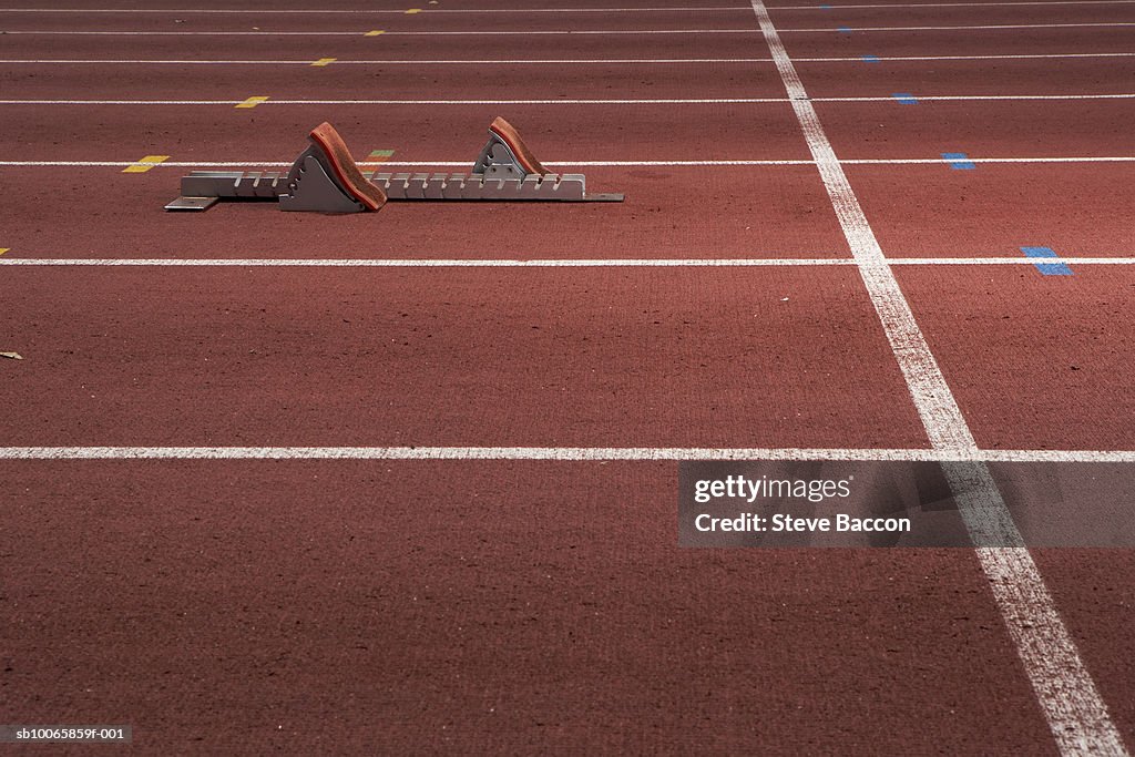 Starting block on running track