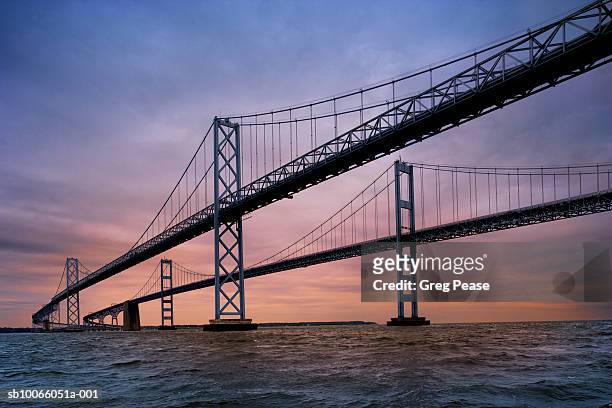 usa, maryland, chesapeake bay bridge - bay bridge stock pictures, royalty-free photos & images