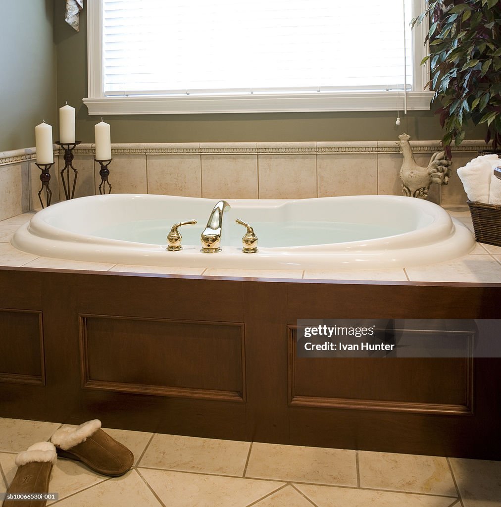 Bathtub in contemporary home