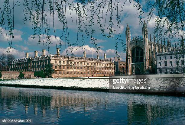 clare college and kings college chapel, cambridge, england - cambridge england stock pictures, royalty-free photos & images