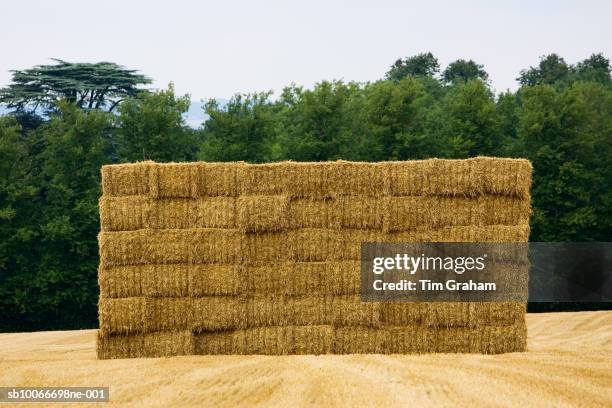 strawbales, cotswolds, oxfordshire, uk - hooiberg stockfoto's en -beelden