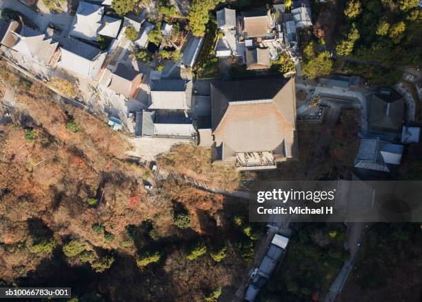 kiyomizu-dera temple, aerial view - kiyomizu dera temple stock-fotos und bilder