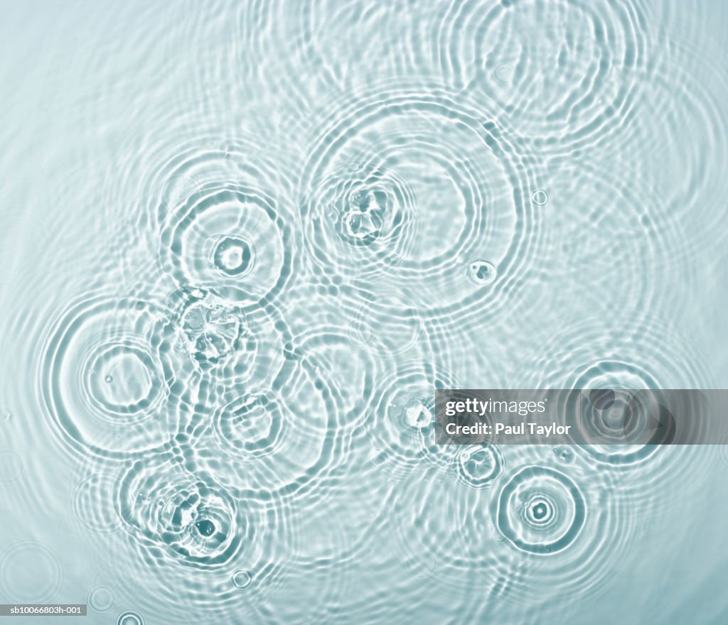 Circle ripples on water surface, close-up