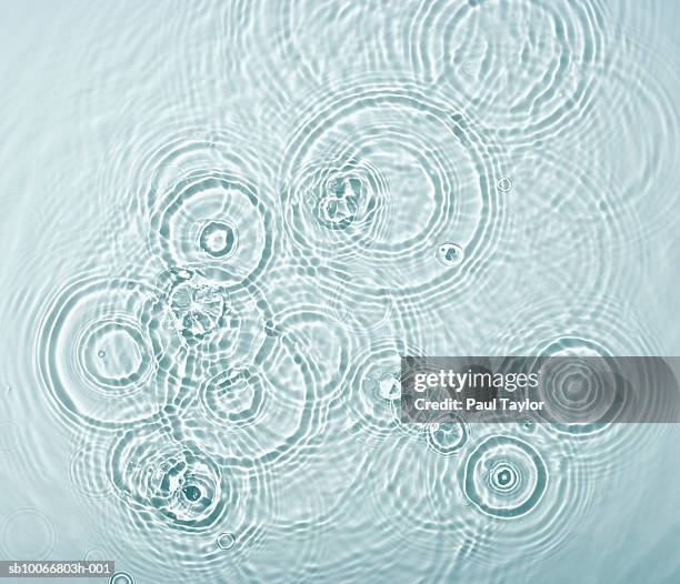 circle ripples on water surface, close-up - purity - fotografias e filmes do acervo