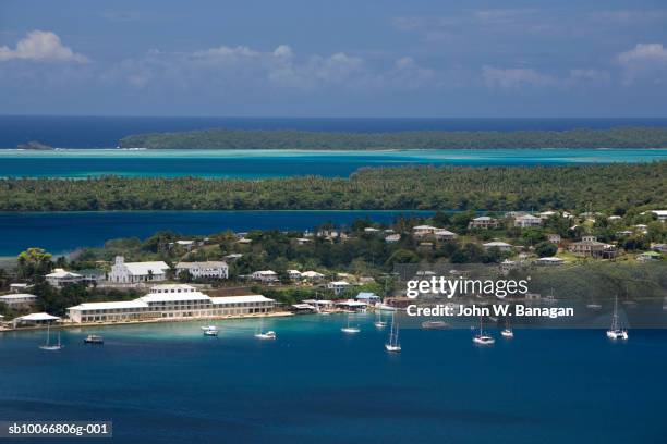 tonga, vava'u islands, neiafu town, refuge harbour - tonga stock-fotos und bilder