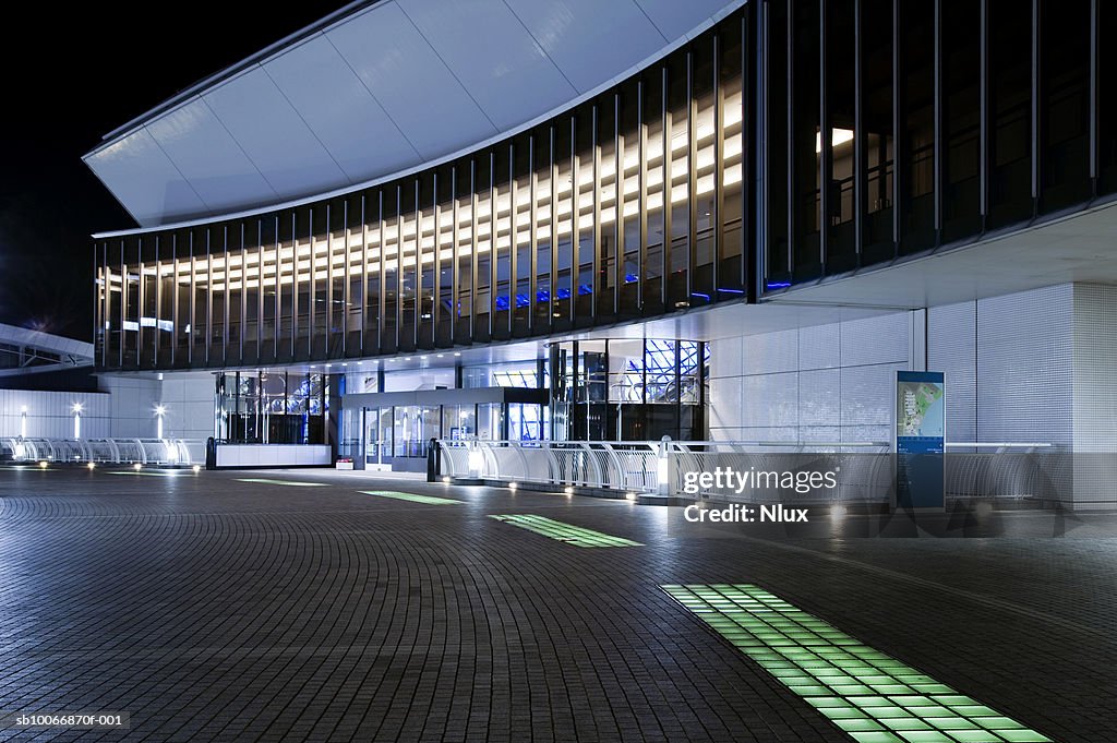 Convention center at night
