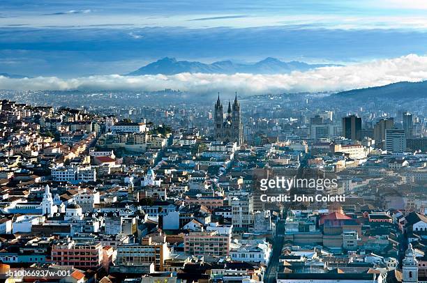 ecuador, quito, cityscape, elevated view - quito stock pictures, royalty-free photos & images