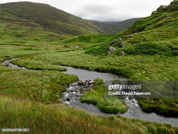 ireland, gleninchaquin park on beara peninsula - gleninchaquin stock pictures, royalty-free photos & images