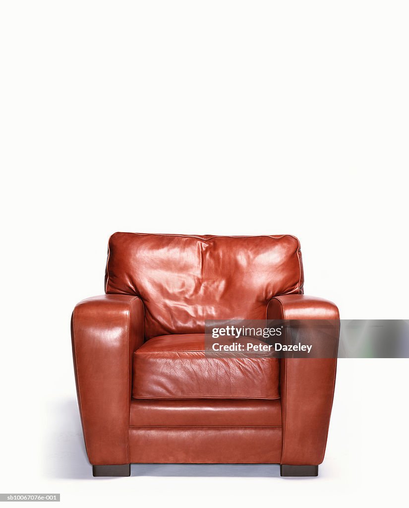 Empty leather armchair