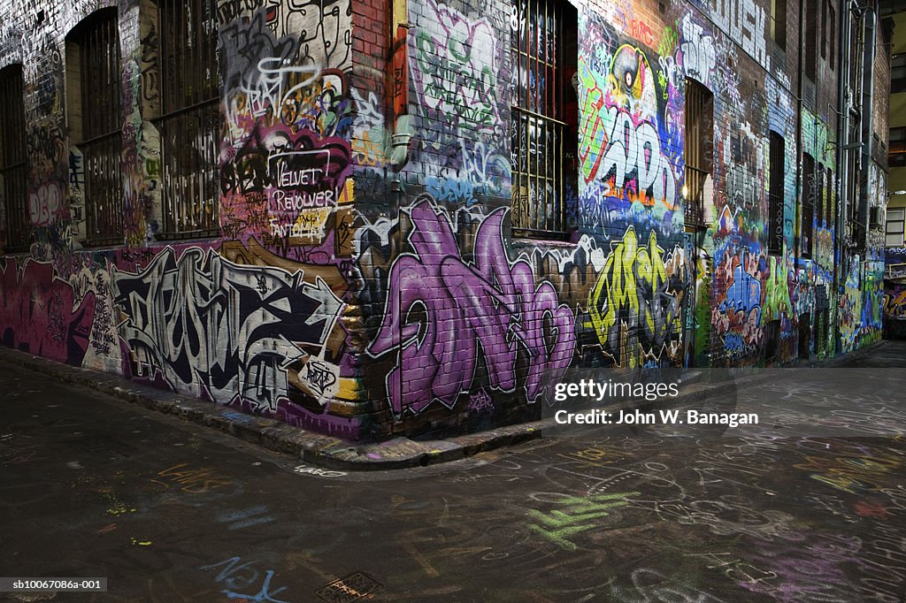 Australia, Melbourne, Graffiti on wall