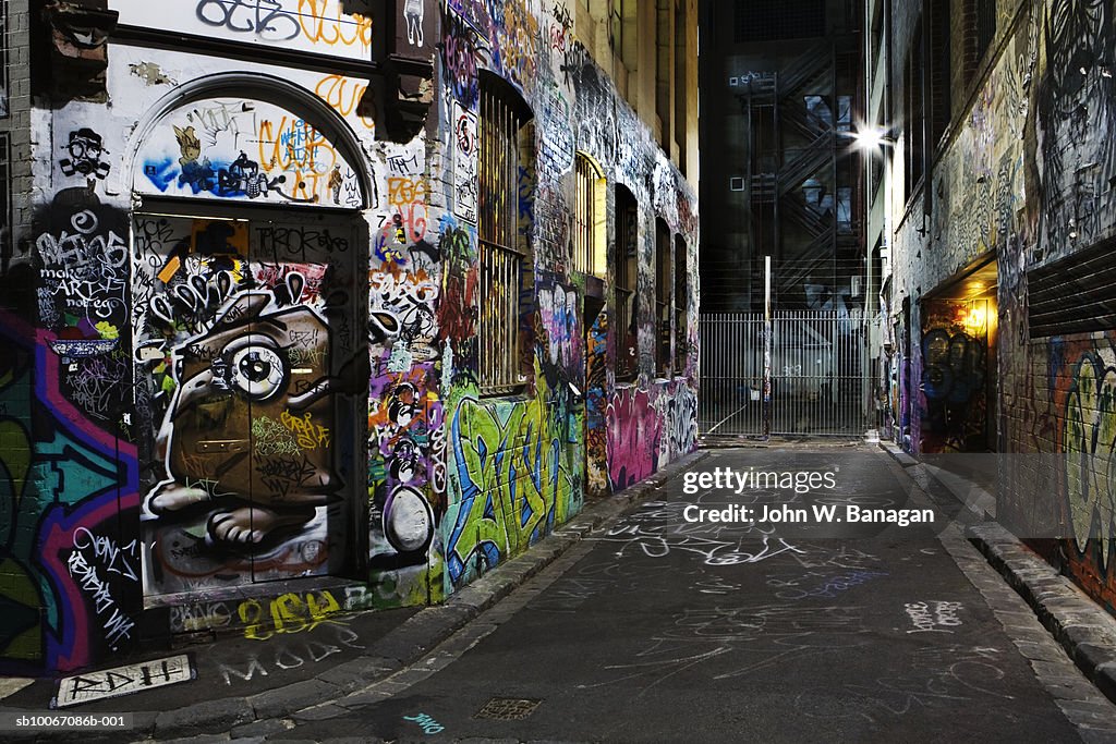 Australia, Melbourne, Graffiti on wall