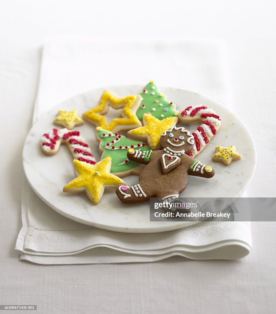 Christmas cookies on plate