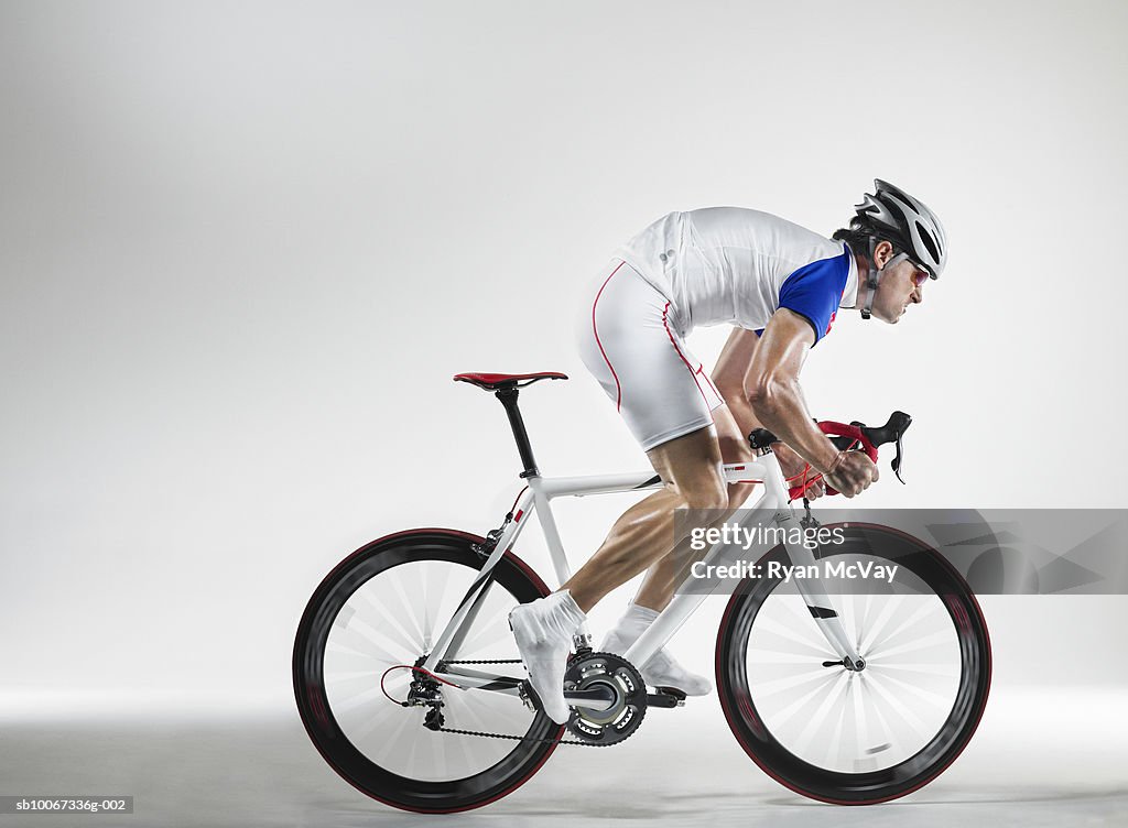 Cyclist, studio shot