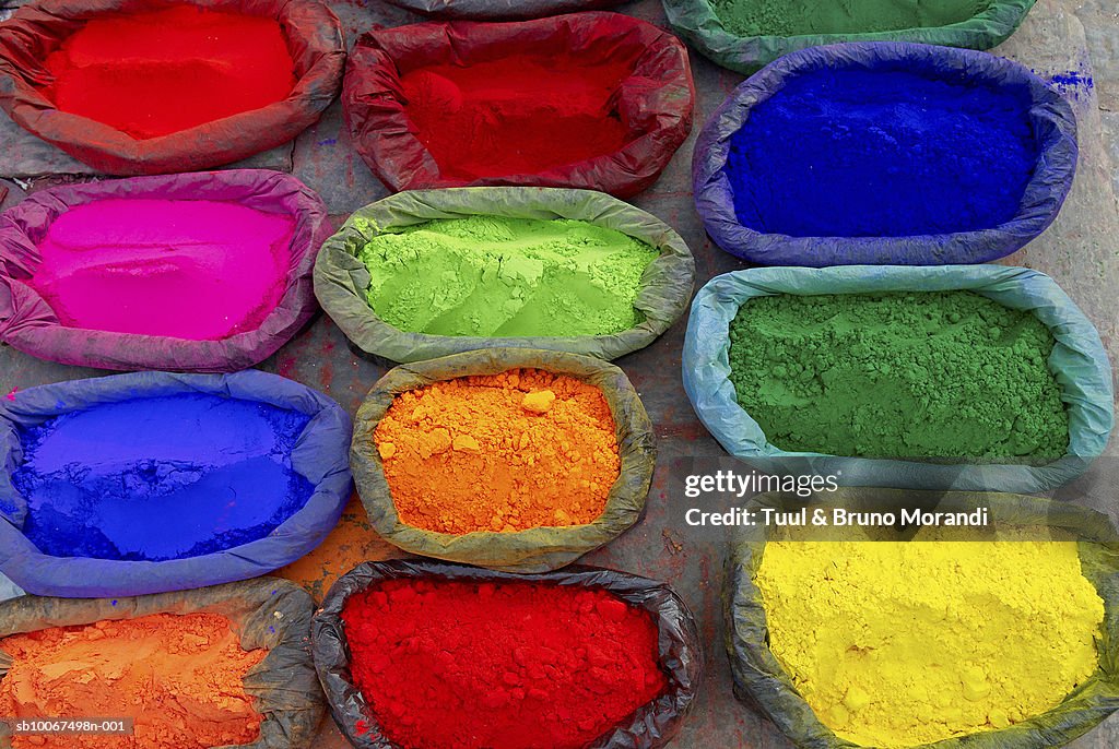 Powder Many Colours Bags Of Multicoloured Powders High-Res Stock Photo - Getty Images