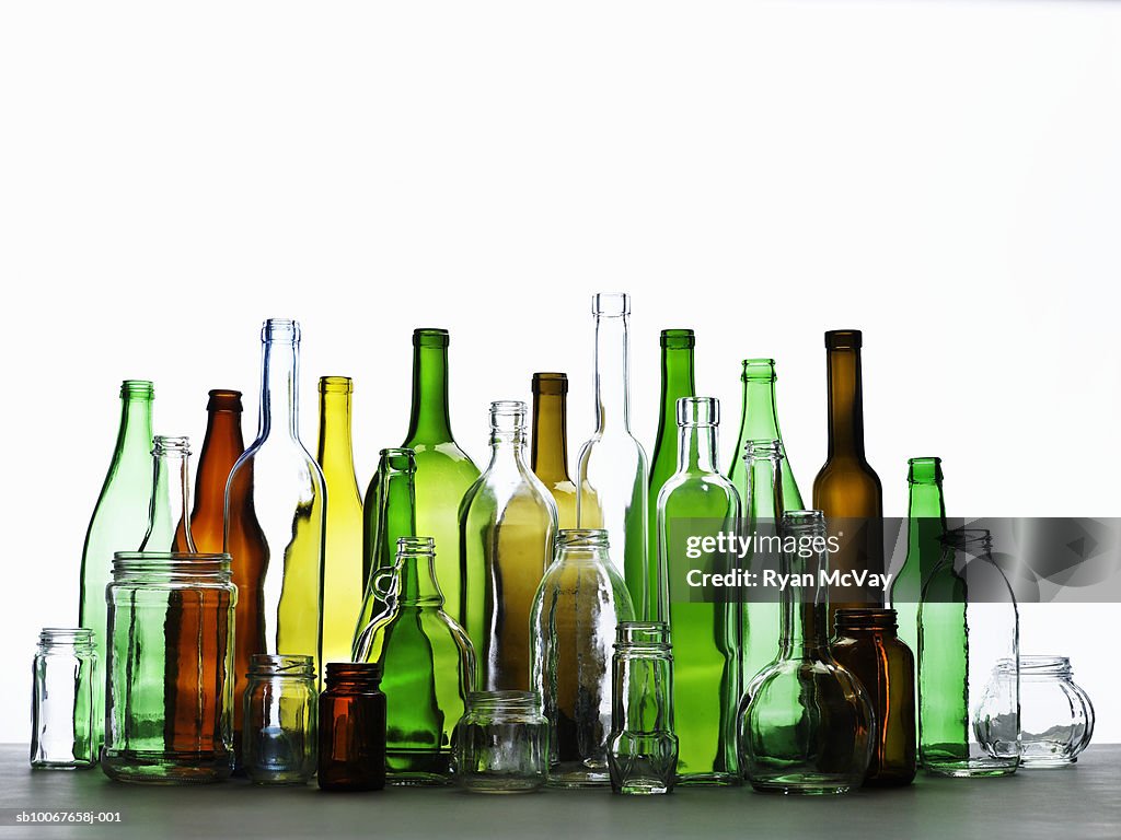 Collection of bottles of various colours