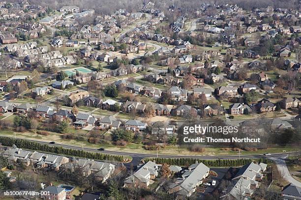 usa, kentucky, louisville, aerial view of suburbs - kentucky home stock pictures, royalty-free photos & images