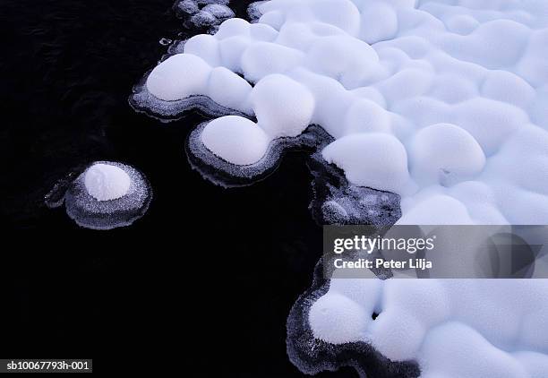 sweden, vasterbotten, moskosel, snowballs at pite river - melting snowball stock pictures, royalty-free photos & images