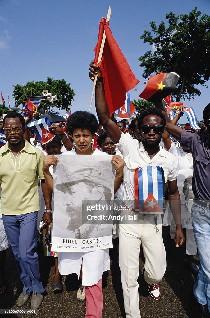 Angola, Luanda, anti-Cuban mass rally