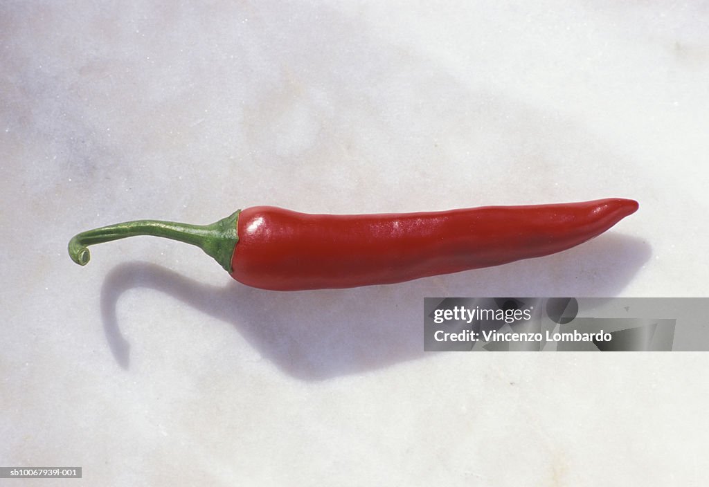 Chili pepper on white background, close up