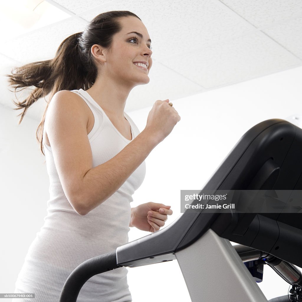 Woman running on treadmill