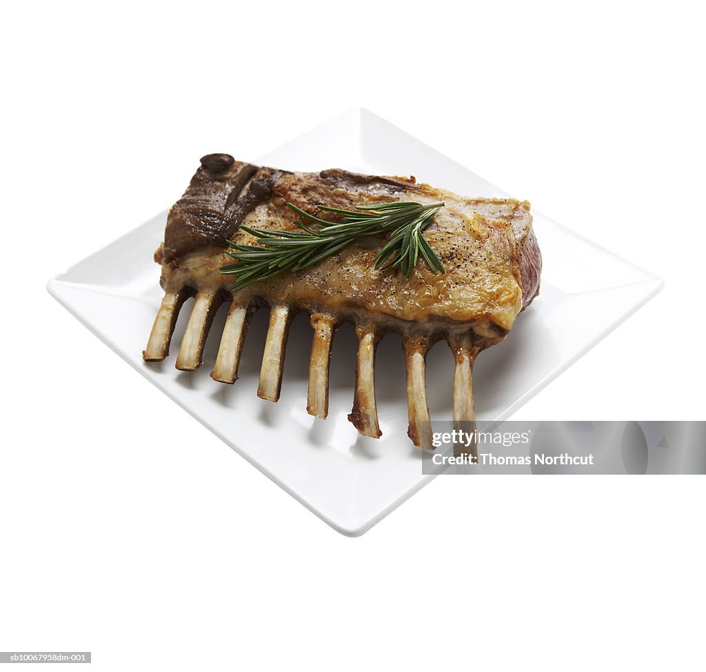 Studio shot of rack of lamb