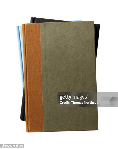 pile of three retro workbooks - stack-of-books-top-view stock pictures, royalty-free photos & images