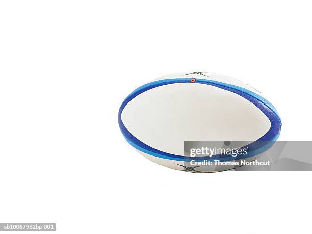 rugby ball on white background - ball photos et images de collection