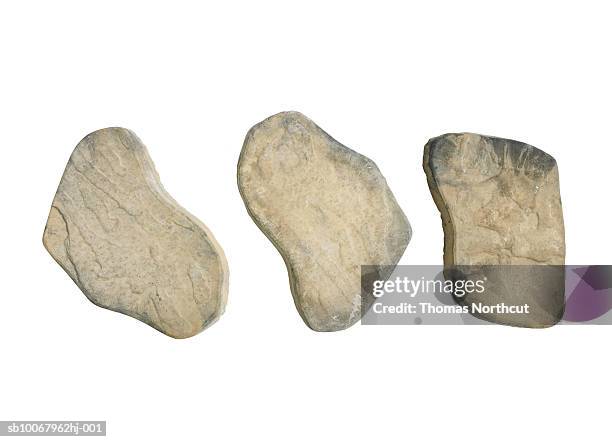 rocks on white background - stepping stones stockfoto's en -beelden