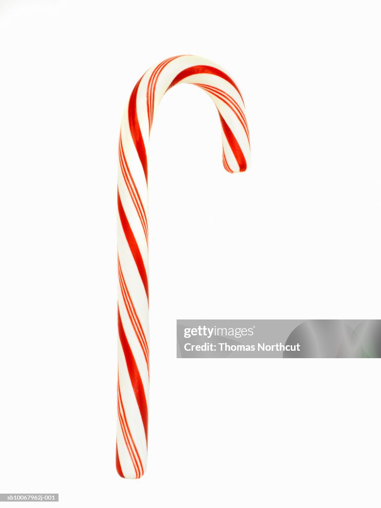 Candy cane on white background