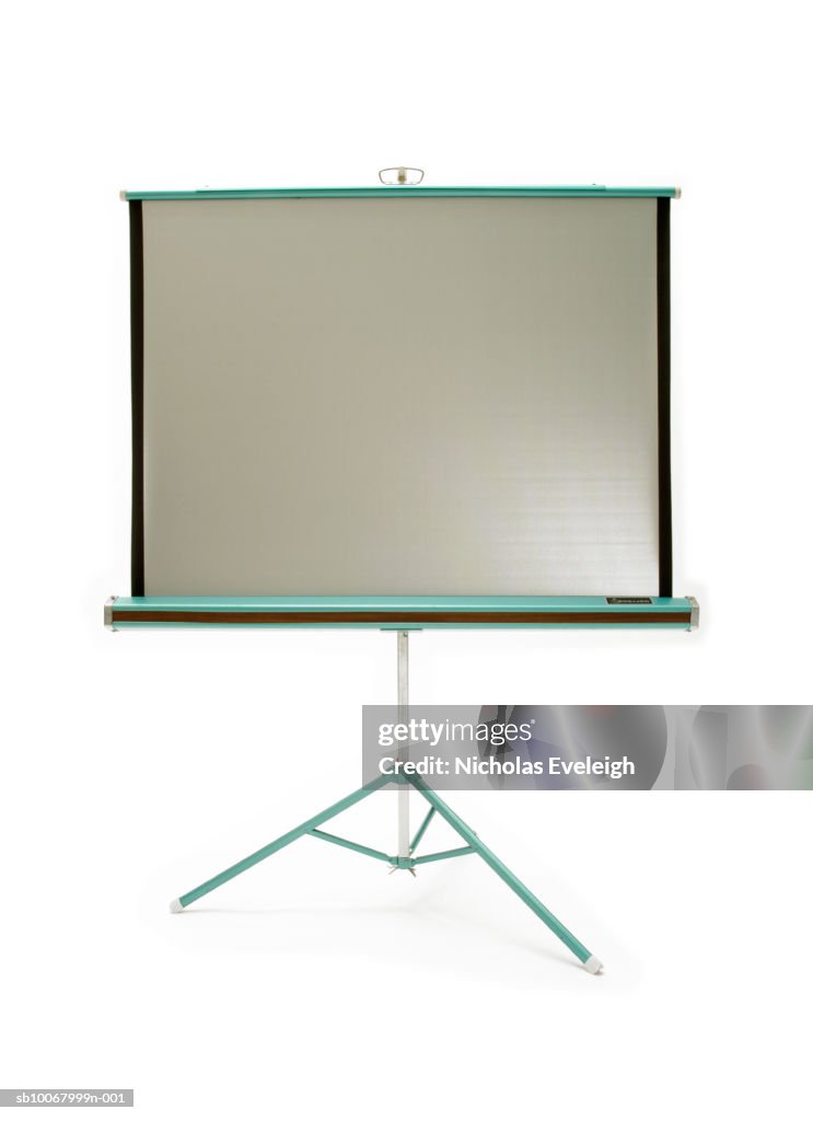 Movie projector screen on white background