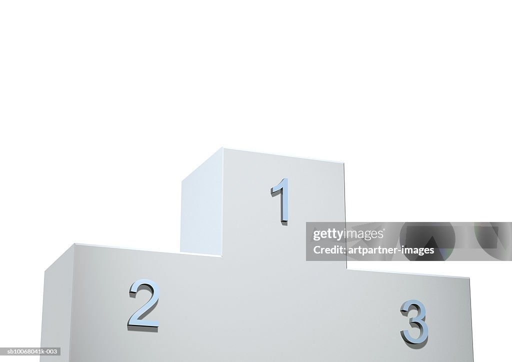 Winners podium against white background