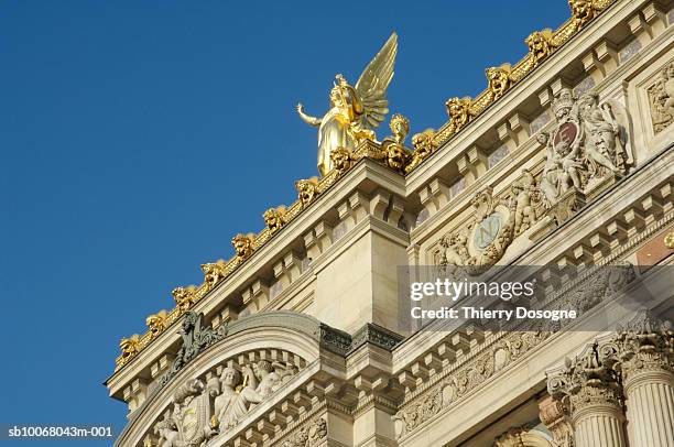 france, paris, sculpture of opera garnier - opéra garnier stock pictures, royalty-free photos & images