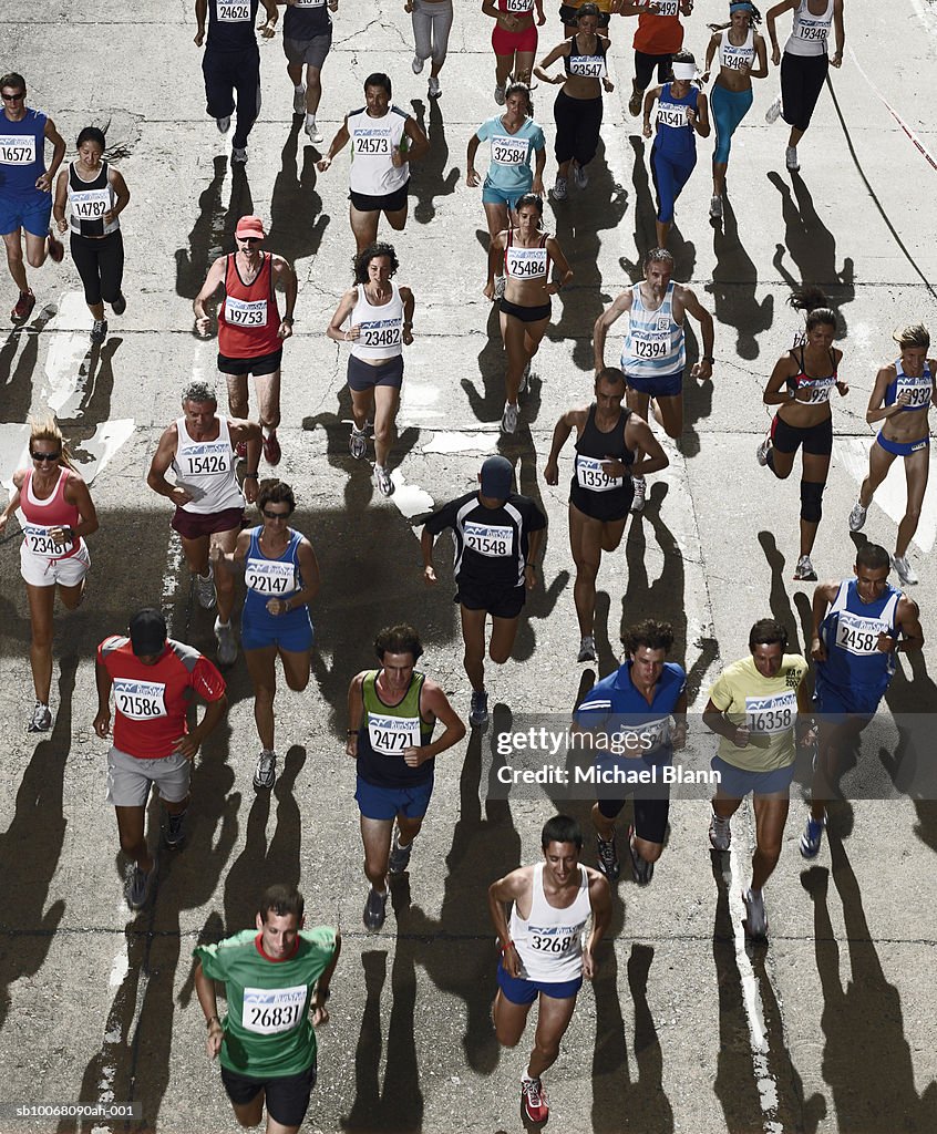 People running in marathon