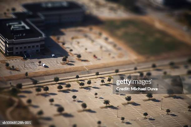 parking lot, aerial view - tilt shift stock pictures, royalty-free photos & images