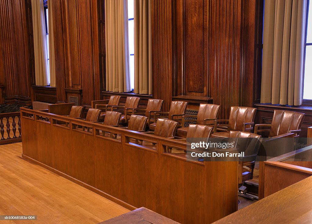 Jury Box In Courtroom HighRes Stock Photo Getty Images