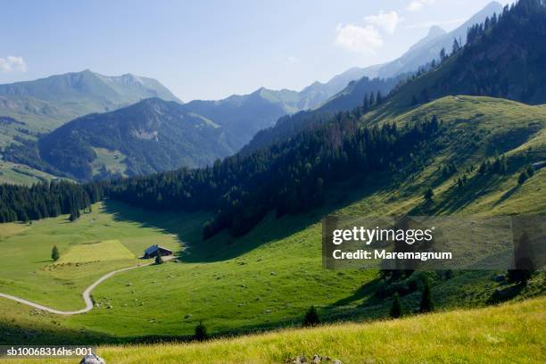 france, rhone-alpes, high savoy, la clusaz, landscape - la clusaz stock pictures, royalty-free photos & images