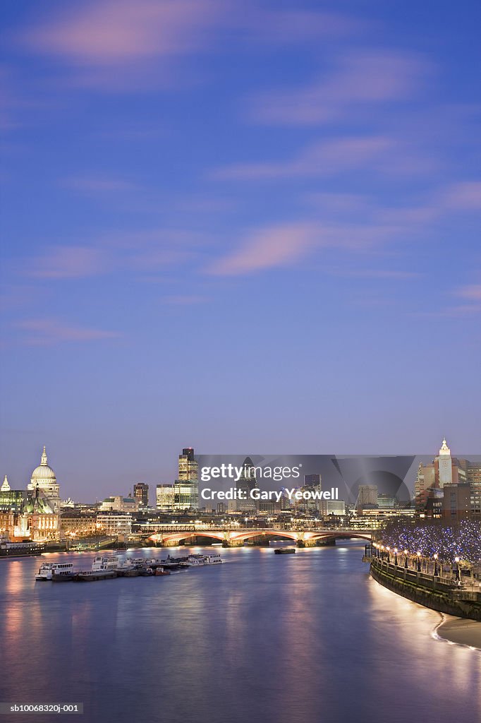 UK, London, city skyline across River Thames