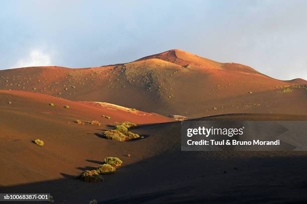 spain, canary islands, lanzarote, parque nacional de timanfaya - lanzarote fotografías e imágenes de stock