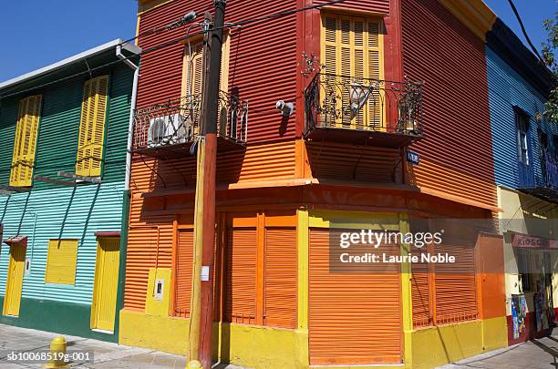 argentina, buenos aires, caminito, la boca, multicolored houses - la boca stock pictures, royalty-free photos & images