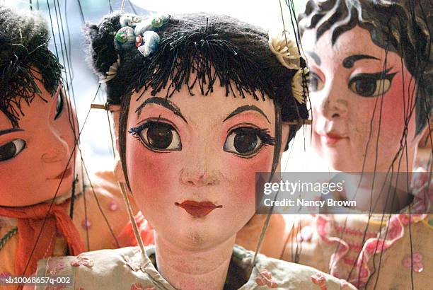 china, quanzhou, ornate puppets, close-up - chinese dolls stock pictures, royalty-free photos & images