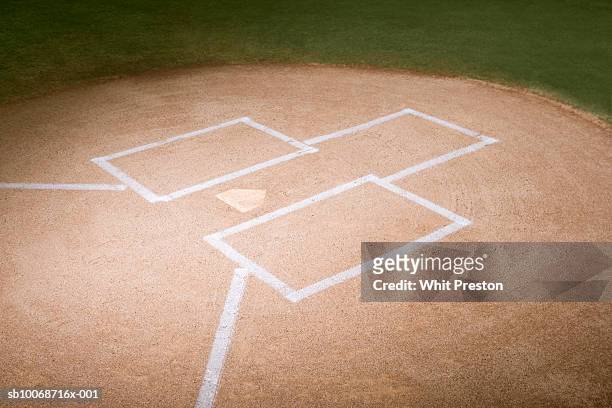 home plate of baseball diamond - baseball base bildbanksfoton och bilder